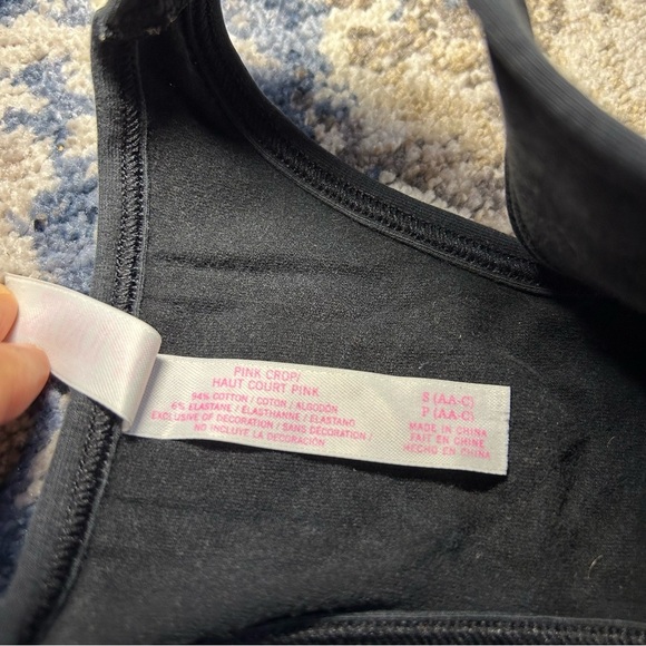 PINK Victorias Secret Black & White Logo Print Sports Bra & Leggings Set Size S - Picture 5 of 16